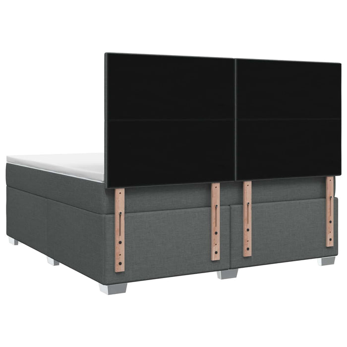 Pat boxspring cu saltea Gri închis 180 x 200 cm Țesătură WALTI