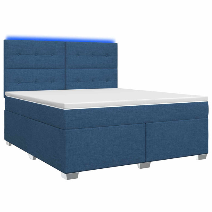 Pat boxspring cu saltea albastru 180 x 200 cm Țesătură - WALTI WALTI