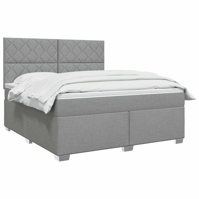 Pat boxspring cu saltea Gri deschis 180 x 200 cm Țesătură WALTI