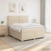Pat boxspring cu saltea cu benzi LED Crem 160 x 200 cm Țesătură - WALTI WALTI