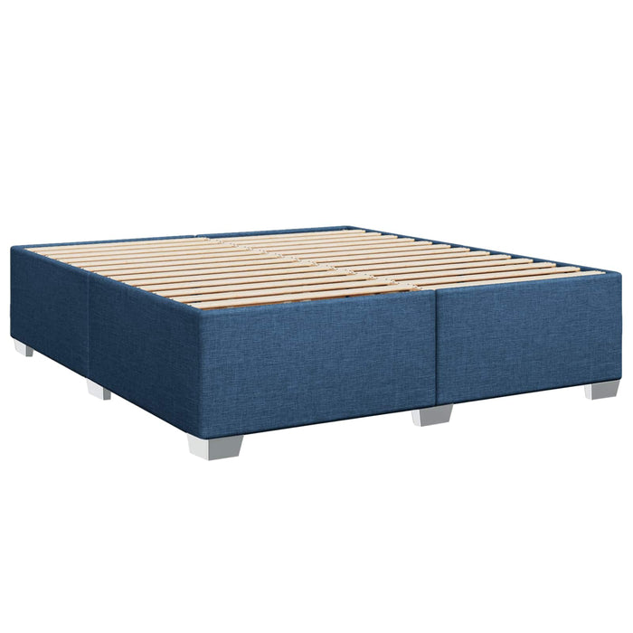 Pat boxspring cu saltea albastru 180 x 200 cm Țesătură WALTI