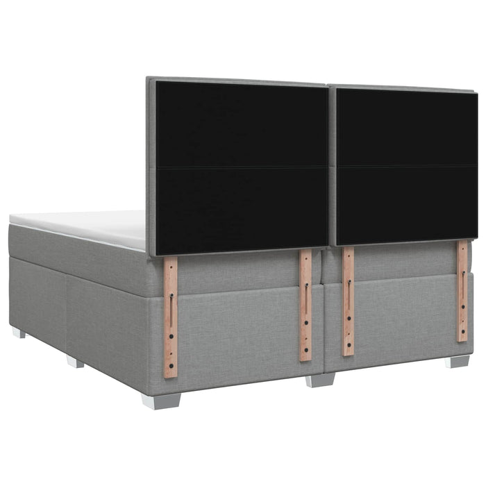 Pat boxspring cu saltea Gri deschis 200 x 200 cm Țesătură WALTI
