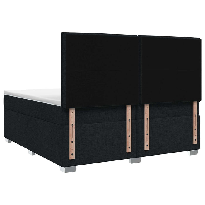 Pat boxspring cu saltea Negru 200 x 200 cm Țesătură WALTI