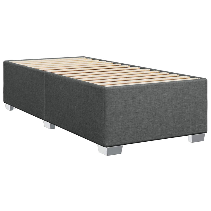 Pat box spring cu saltea și LED Gri închis 90 x 190 cm Țesătură WALTI