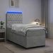 Pat boxspring cu saltea Gri deschis 90 x 190 cm Catifea - WALTI WALTI
