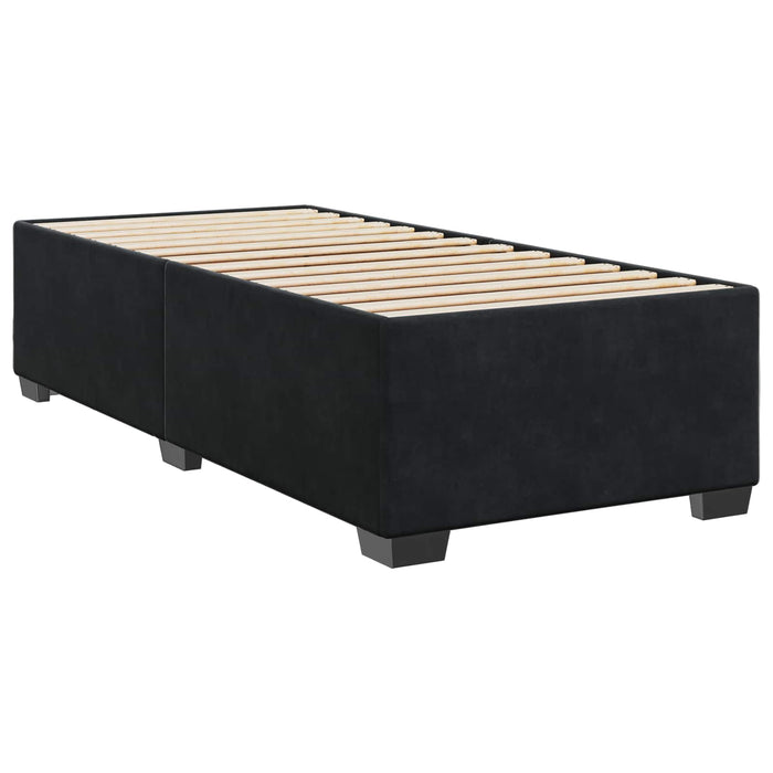 Pat boxspring cu saltea cu benzi LED Negru 80 x 200 cm Catifea WALTI