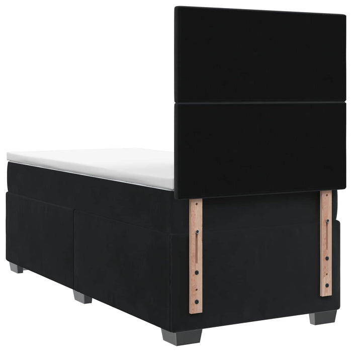 Pat boxspring cu saltea cu benzi LED Negru 80 x 200 cm Catifea - WALTI WALTI