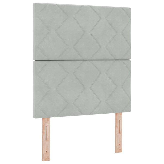 Pat boxspring cu saltea Gri deschis 80 x 200 cm Catifea WALTI