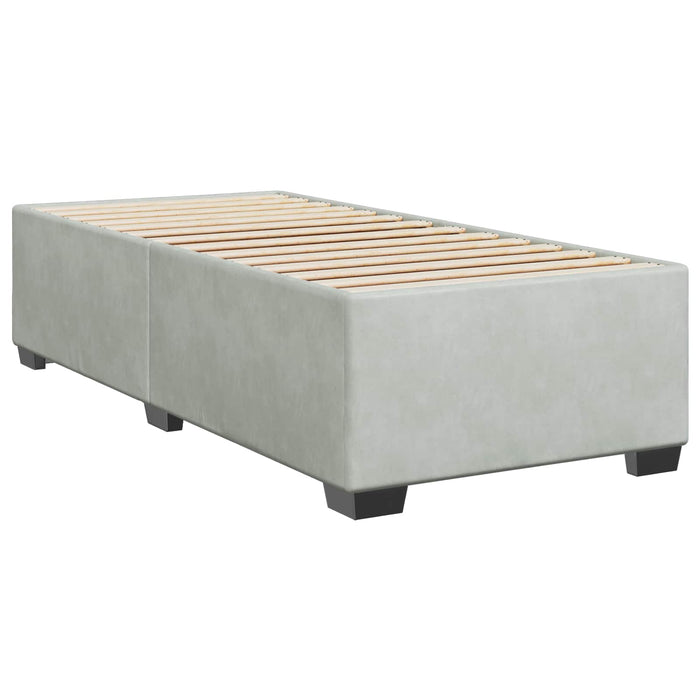 Pat boxspring cu saltea Gri deschis 80 x 200 cm Catifea WALTI