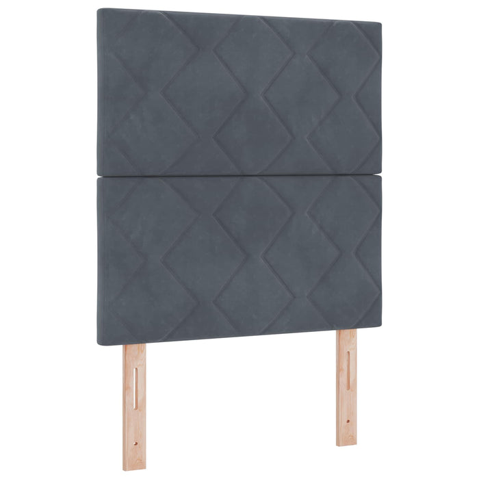 Pat boxspring cu saltea Gri închis 80 x 200 cm Catifea WALTI