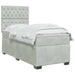 Pat boxspring cu saltea Gri deschis 90 x 200 cm Catifea - WALTI WALTI