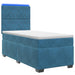 Pat boxspring cu saltea albastru 90 x 200 cm Catifea - WALTI WALTI