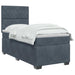 Pat boxspring cu saltea Gri închis 100 x 200 cm Catifea - WALTI WALTI
