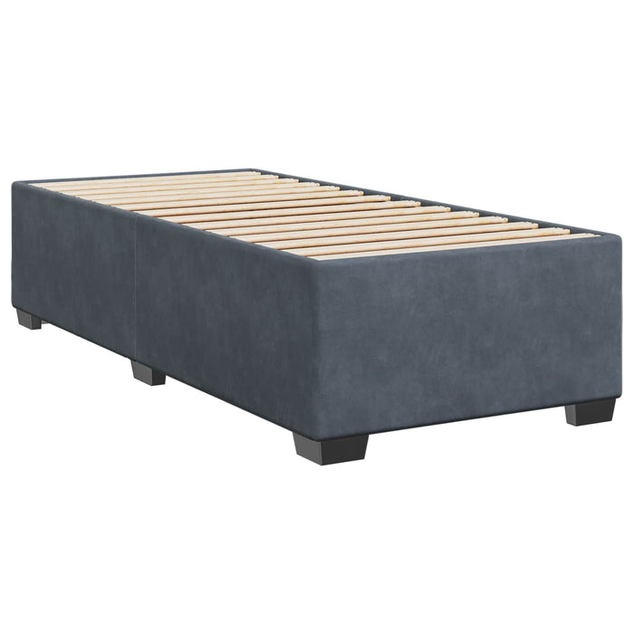 Pat boxspring cu saltea Gri închis 100 x 200 cm Catifea WALTI