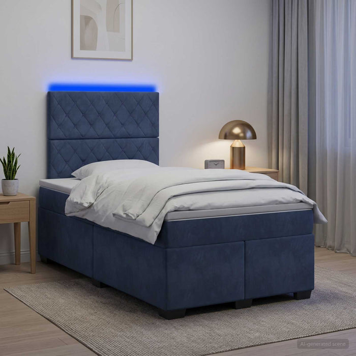 Pat boxspring cu saltea Gri închis 120 x 200 cm Catifea - WALTI WALTI