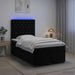 Pat boxspring cu saltea cu benzi LED Negru 120 x 190 cm Catifea - WALTI WALTI