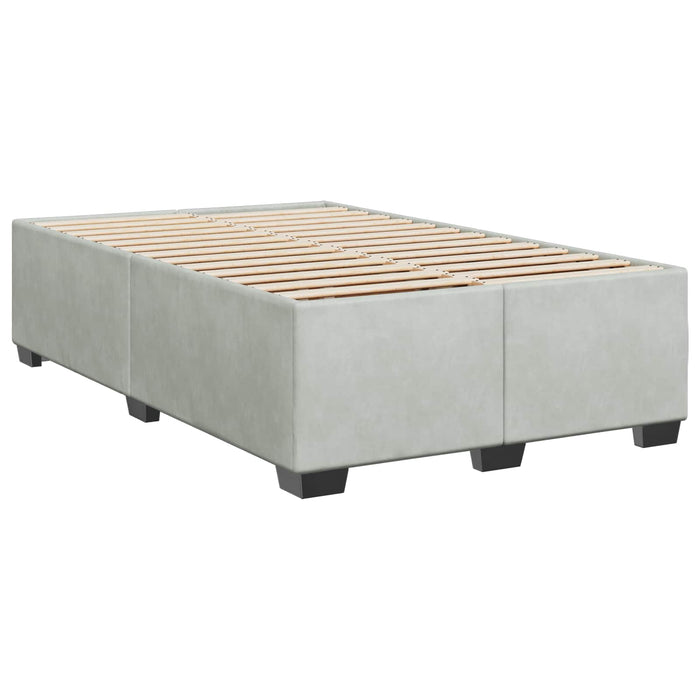 Pat boxspring cu saltea Gri deschis 120 x 190 cm Catifea WALTI