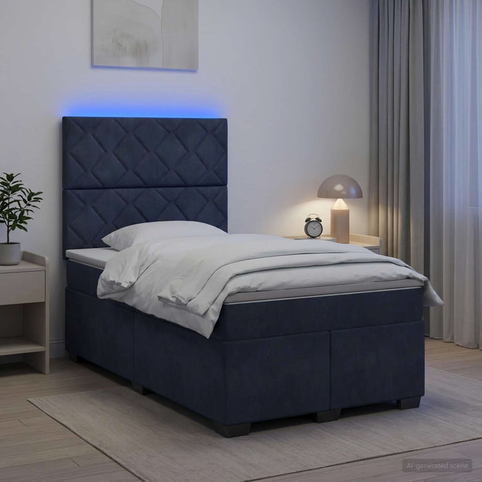 Pat boxspring cu saltea Gri închis 120 x 190 cm Catifea WALTI