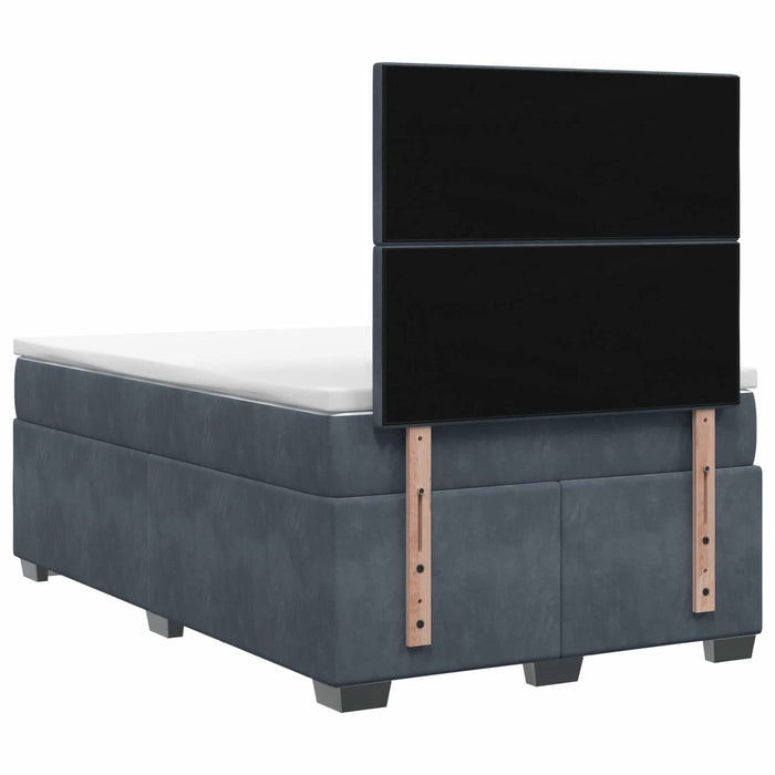Pat boxspring cu saltea Gri închis 120 x 190 cm Catifea WALTI