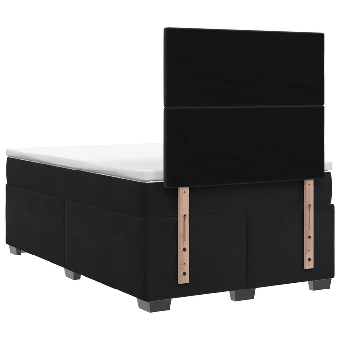 Pat boxspring cu saltea cu benzi LED Negru 120 x 190 cm Catifea WALTI