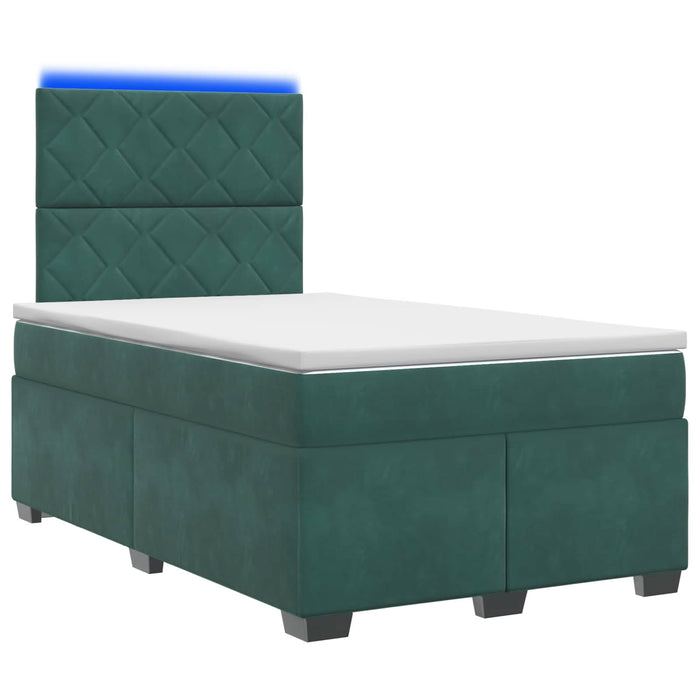 Pat boxspring cu saltea Verde închis 120 x 190 cm Catifea WALTI