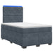 Pat boxspring cu saltea Gri închis 120 x 200 cm Catifea - WALTI WALTI