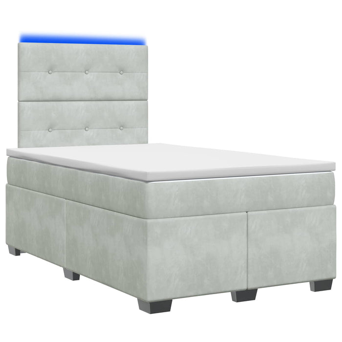 Pat boxspring cu saltea Gri deschis 120 x 200 cm Catifea WALTI