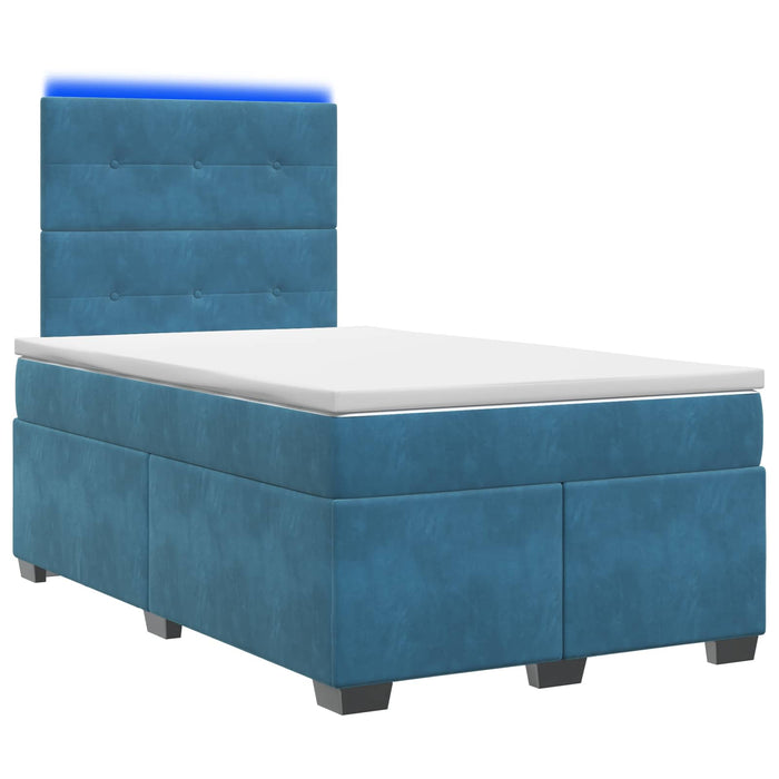 Pat boxspring cu saltea albastru 120 x 200 cm Catifea WALTI