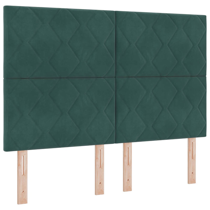 Pat boxspring cu saltea Verde închis 160 x 200 cm Catifea WALTI