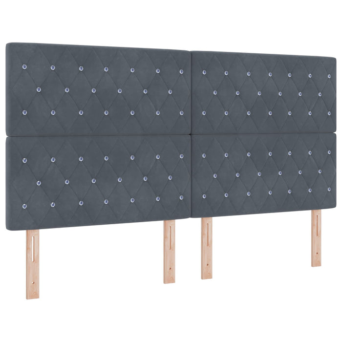 Pat boxspring cu saltea Gri închis 180 x 200 cm Catifea WALTI