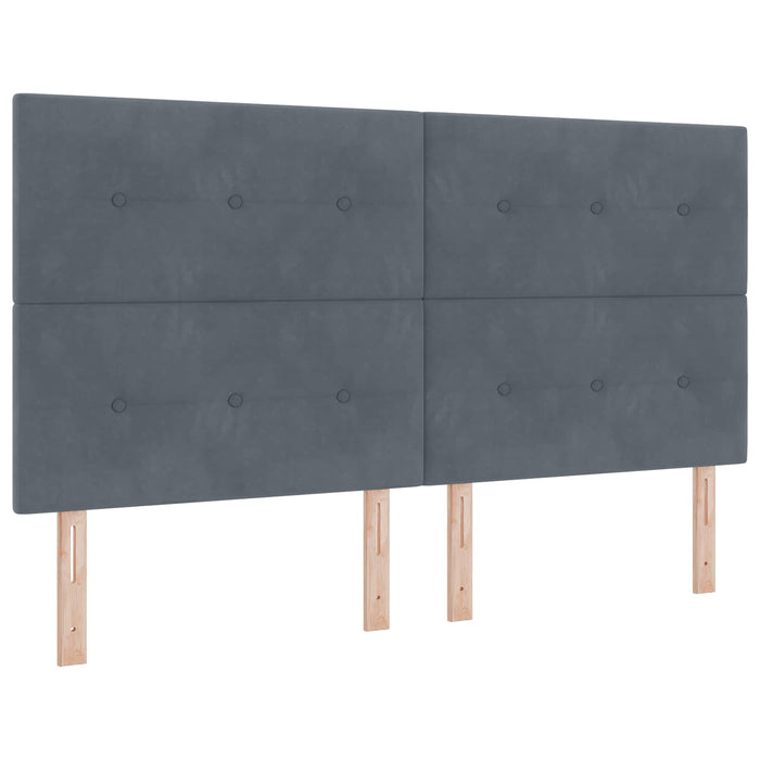 Pat boxspring cu saltea Gri închis 180 x 200 cm Catifea WALTI