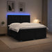 Pat boxspring cu saltea cu benzi LED Negru 160 x 200 cm Catifea - WALTI WALTI
