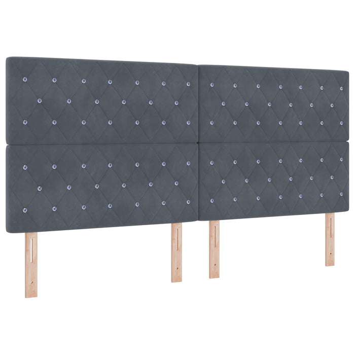 Pat boxspring cu saltea Gri închis 200 x 200 cm Catifea - WALTI WALTI