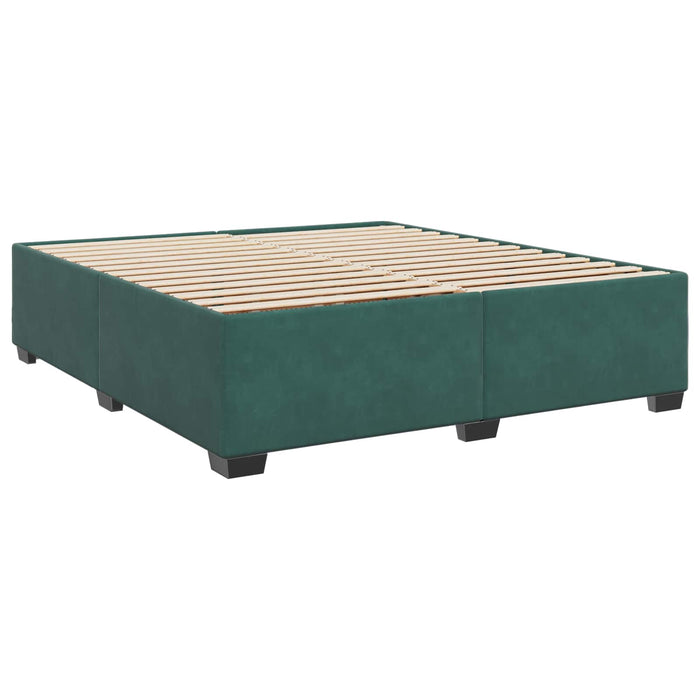 Pat boxspring cu saltea Verde închis 200 x 200 cm Catifea WALTI