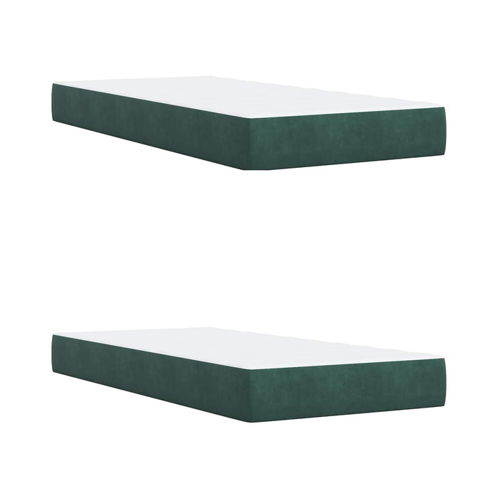 Pat boxspring cu saltea Verde închis 200 x 200 cm Catifea WALTI