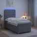 Pat cu arcuri LED și saltea Gri deschis 90 x 190 cm Țesătură - WALTI WALTI