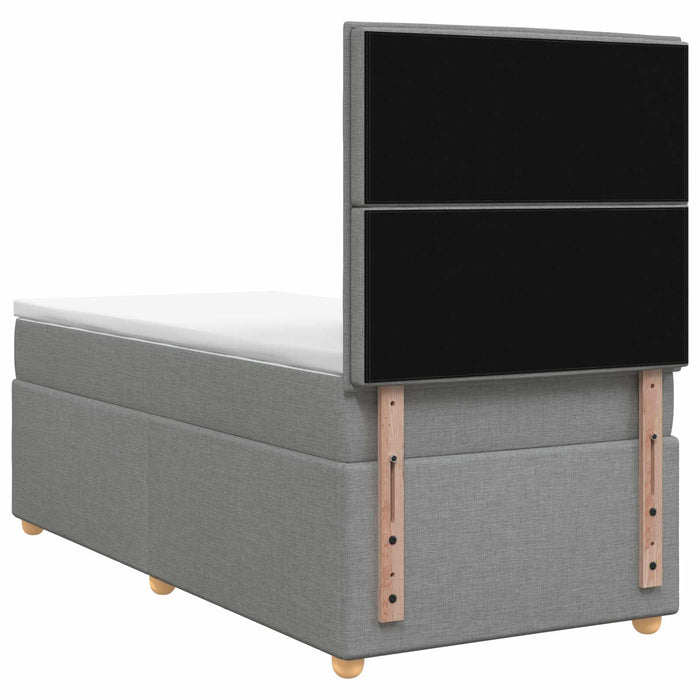 Pat boxspring cu saltea Gri deschis 80 x 200 cm Țesătură - WALTI WALTI