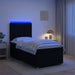 Pat boxspring cu saltea cu benzi LED Negru 80 x 200 cm Țesătură - WALTI WALTI