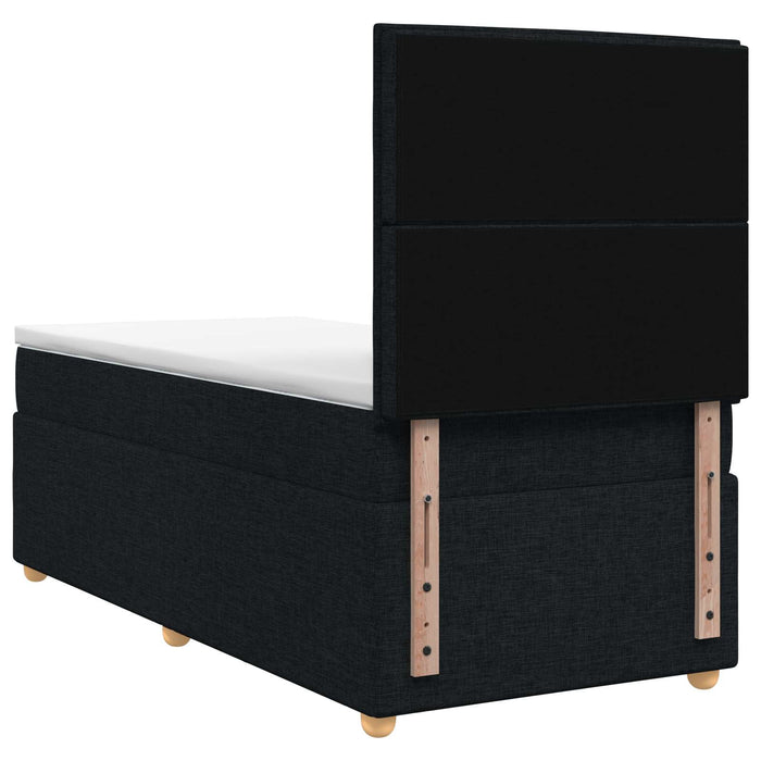 Pat boxspring cu saltea cu benzi LED Negru 80 x 200 cm Țesătură - WALTI WALTI
