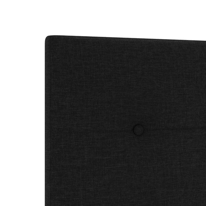 Pat boxspring cu saltea cu benzi LED Negru 90 x 190 cm Țesătură WALTI