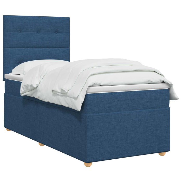 Pat boxspring cu saltea albastru 90 x 190 cm Țesătură - WALTI WALTI