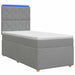 Pat boxspring cu saltea Gri deschis 90 x 190 cm Țesătură - WALTI WALTI