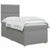 Pat boxspring cu saltea Gri deschis 90 x 190 cm Țesătură - WALTI WALTI