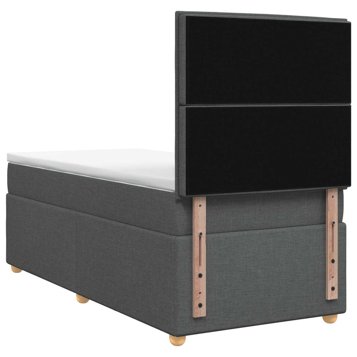 Pat boxspring cu saltea Gri închis 90 x 190 cm Țesătură - WALTI WALTI