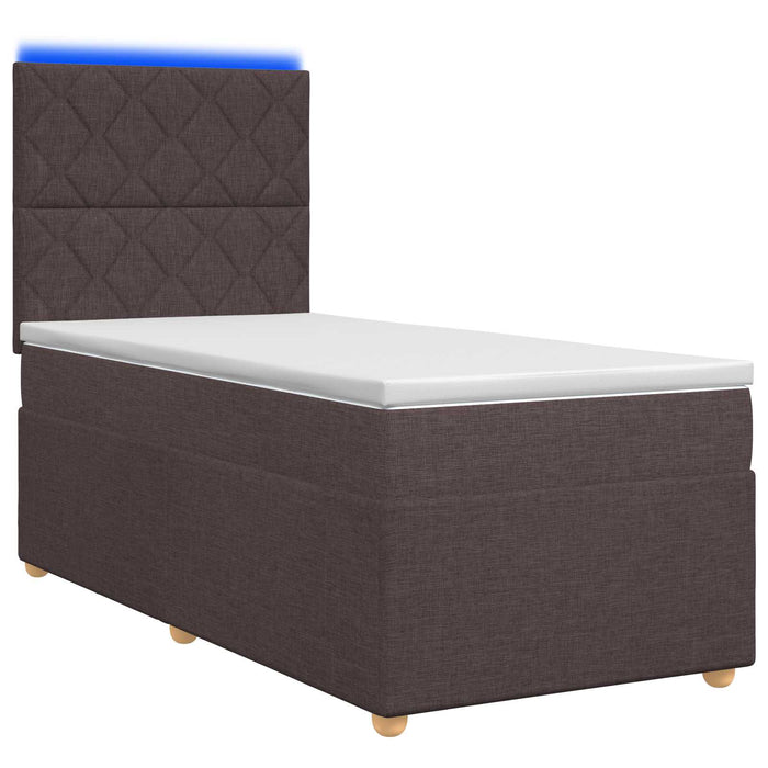 Pat boxspring cu saltea Maro închis 90 x 190 cm Țesătură - WALTI WALTI