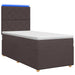 Pat boxspring cu saltea Maro închis 90 x 190 cm Țesătură - WALTI WALTI