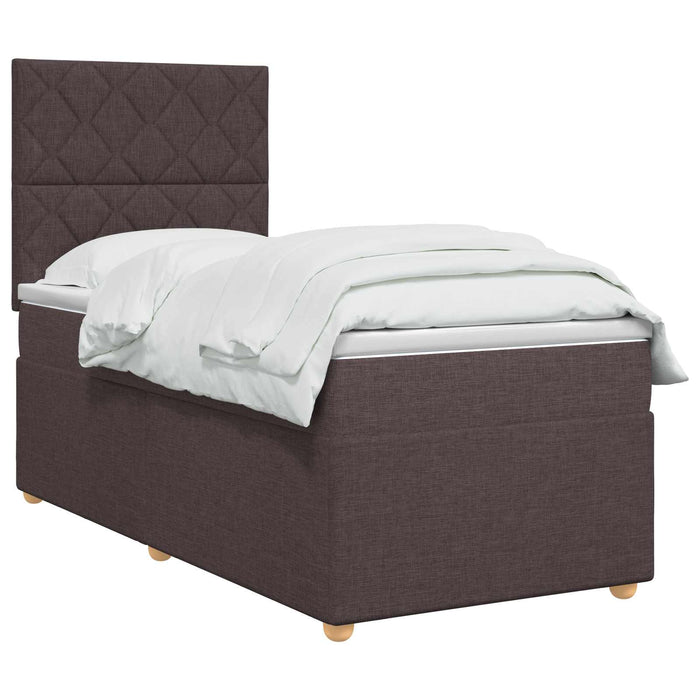 Pat boxspring cu saltea Maro închis 90 x 190 cm Țesătură - WALTI WALTI
