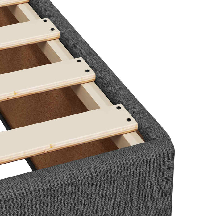 Pat boxspring cu saltea Gri închis 90 x 200 cm Țesătură WALTI