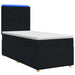 Pat boxspring cu saltea cu benzi LED Negru 90 x 200 cm Țesătură - WALTI WALTI