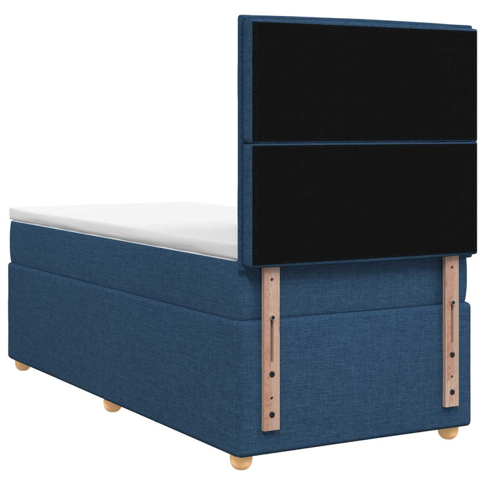 Pat boxspring cu saltea albastru 90 x 200 cm Țesătură WALTI